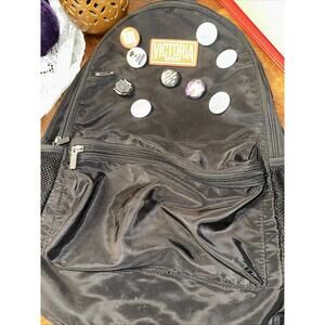 Victoria's Secret Victoria Sport Campus Backpack  Black w/ Red Inside & Buttons